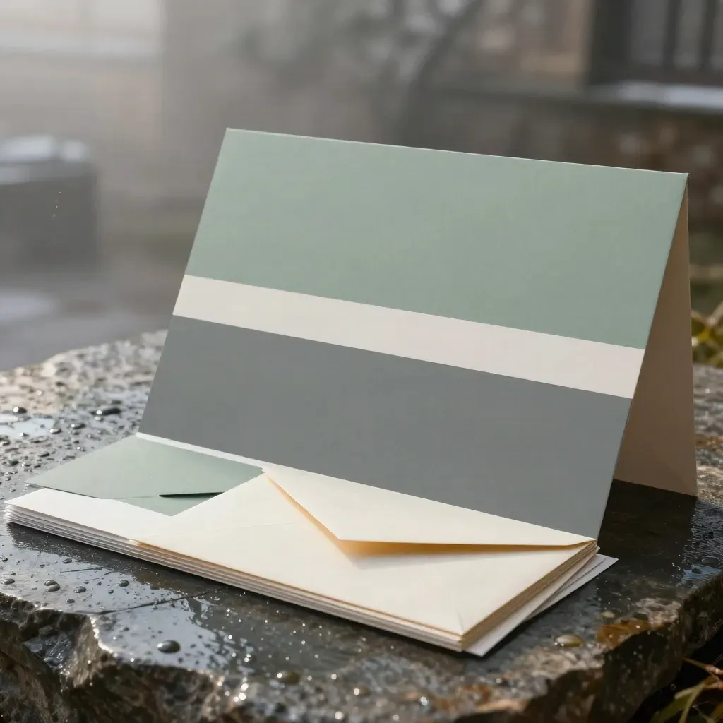 Kit navideño de marketing sobre piedra mojada, con panel en blanco, banners y sobres.
